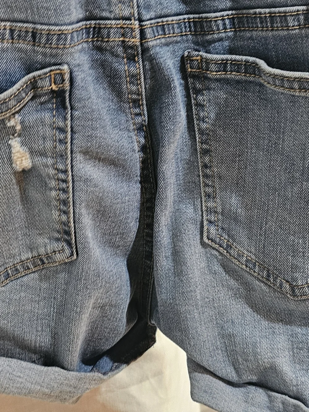 Blue Spice Light Blue Distressed Denim Short Overalls Bibs Size 5 Woman/juniors.